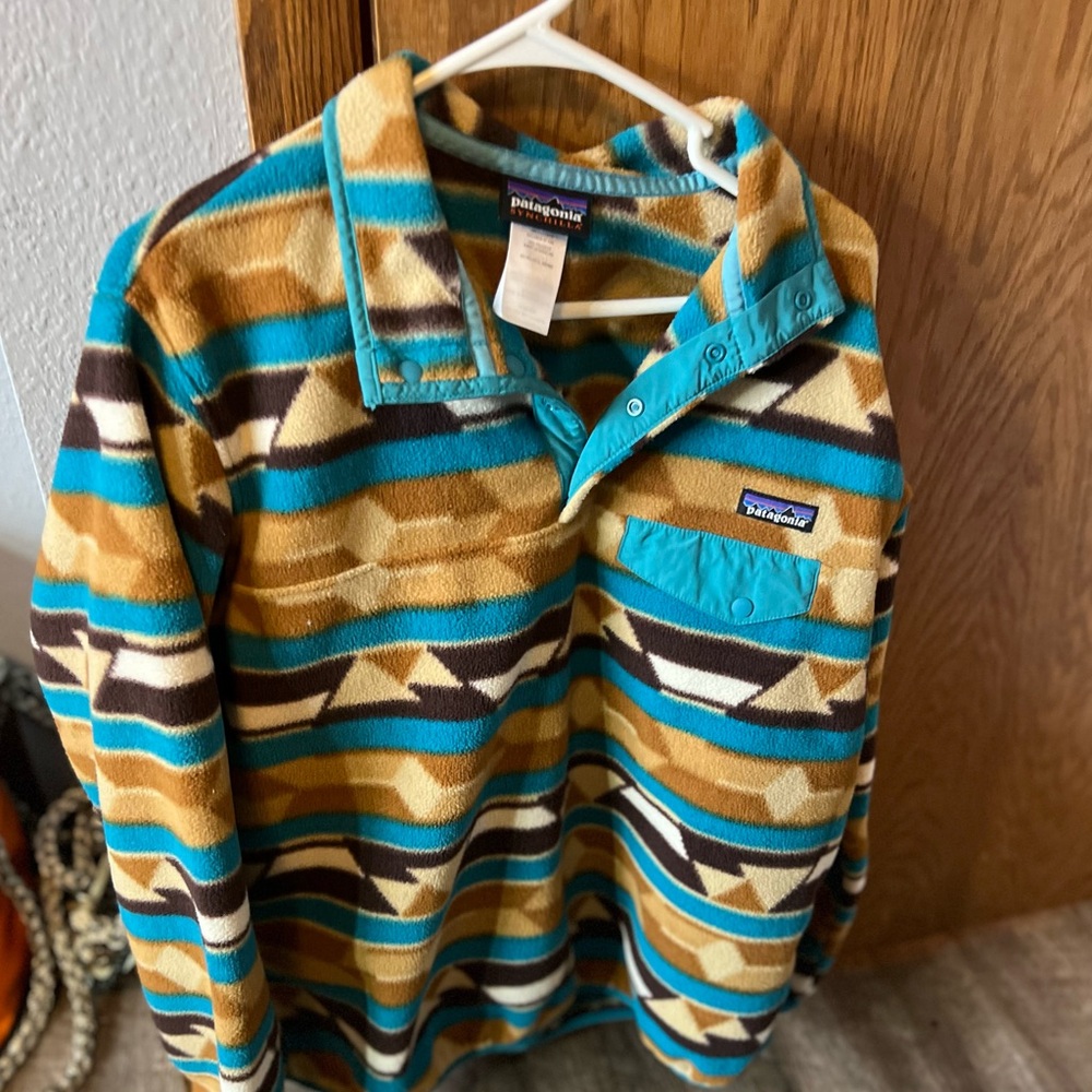 Patagonia Synchilla Blue and Brown Fleece